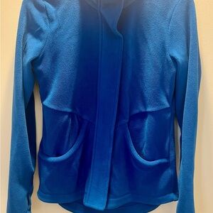 T by Talbots Blue Fleece Zip Jacket Petite Size P